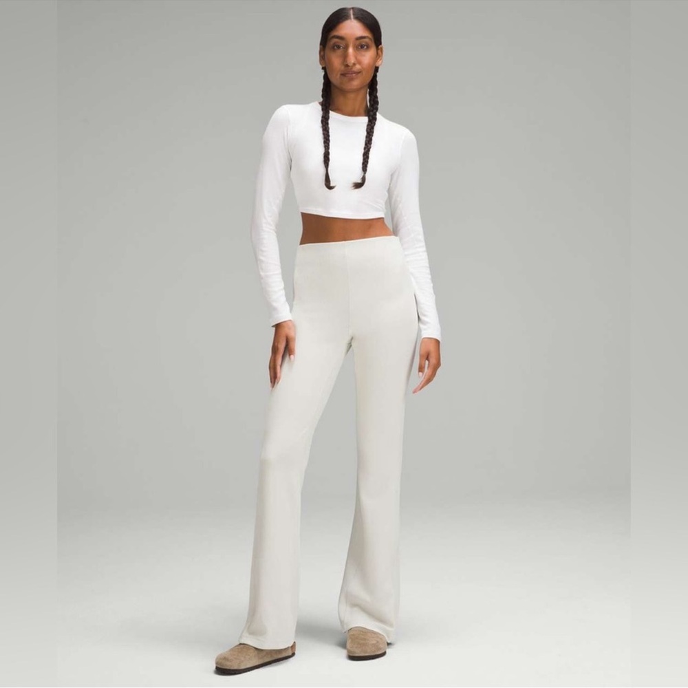 Lululemon Brushed Softstreme ribbed zip flare pant